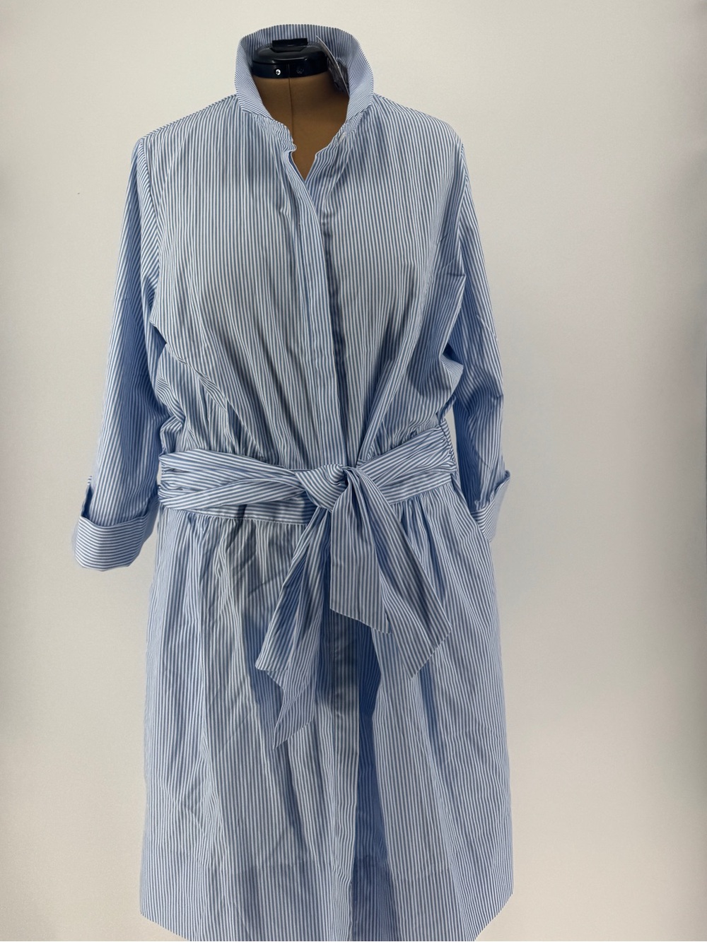 Gretchen Scott Size Diva (XXXL)Breezy Blouson Blue/White Gingham Button-Up Dress